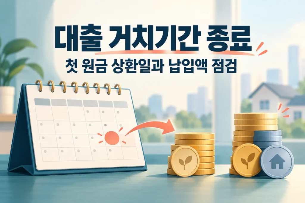 대출 거치기간 종료 전 준비, 첫 원금 상환일과 늘어나는 월 납입액 확인