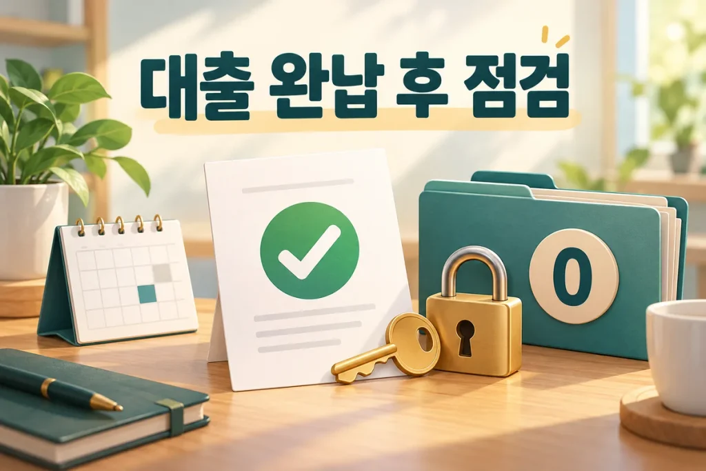 대출 완납 후 확인할 것, 상환확인서·한도약정 해지·신용정보 반영 구분