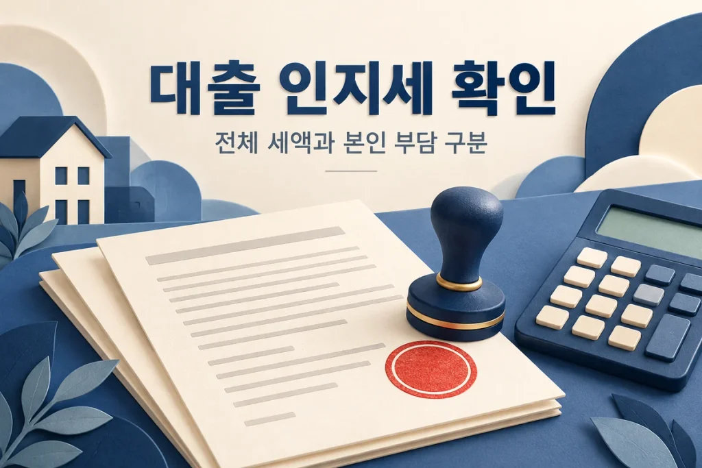 대출 인지세 확인 방법, 전체 세액과 본인 부담금을 구분하세요